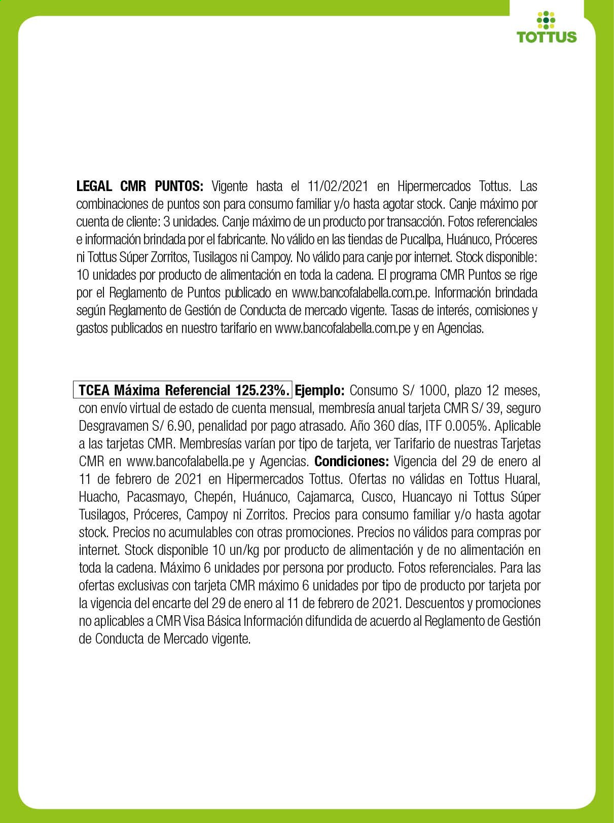 Catálogo Tottus - 29.1.2021 - 11.2.2021. 