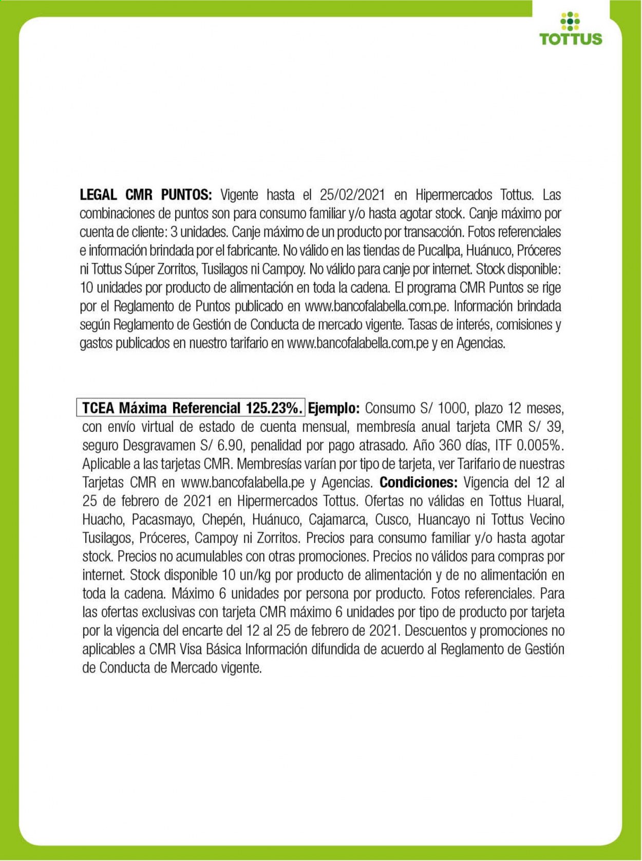 Catálogo Tottus - 12.2.2021 - 25.2.2021. 