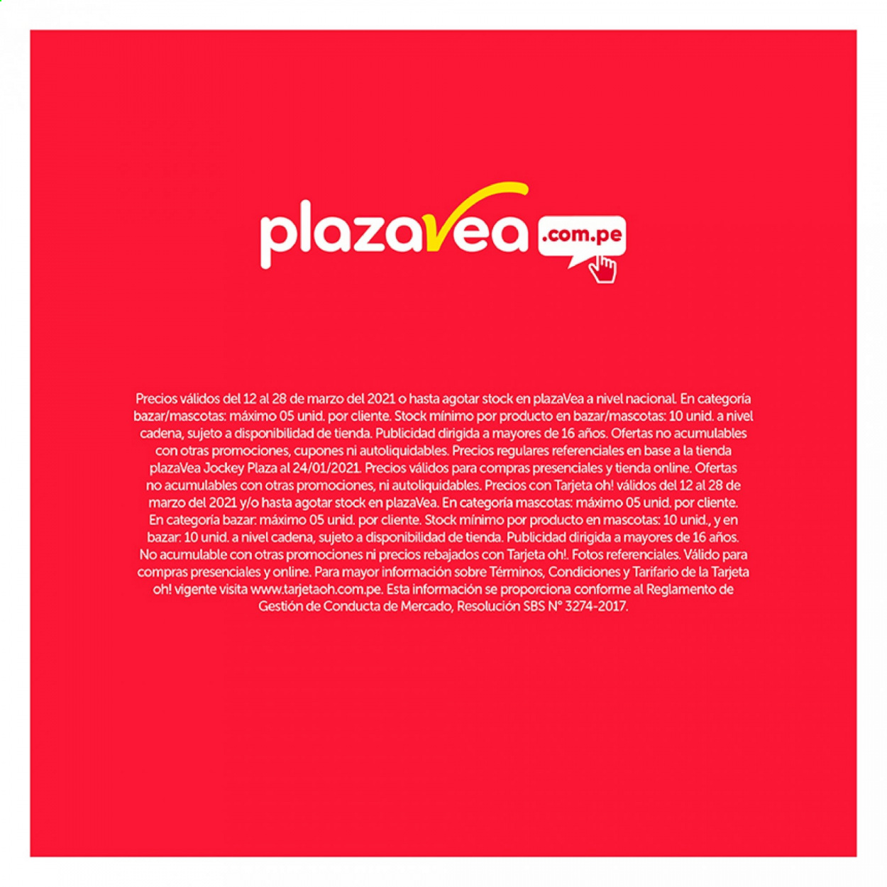 Catálogo Plaza Vea - 12.3.2021 - 28.3.2021. 