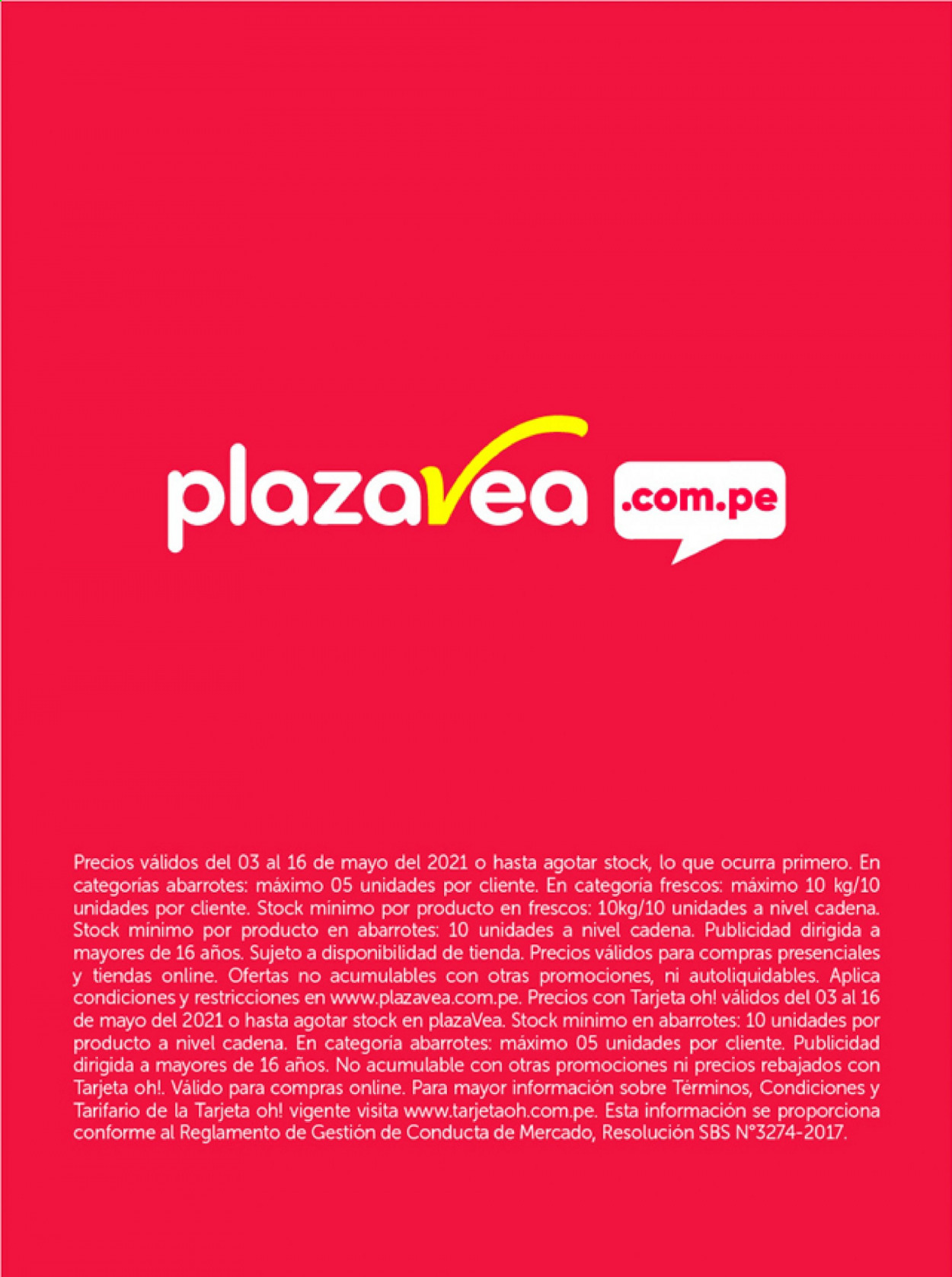 Catálogo Plaza Vea - 3.5.2021 - 16.5.2021. 