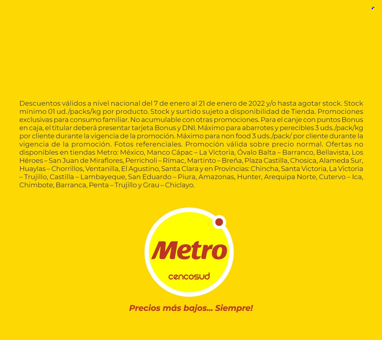 Catálogo Metro - 7.1.2022 - 21.1.2022. 