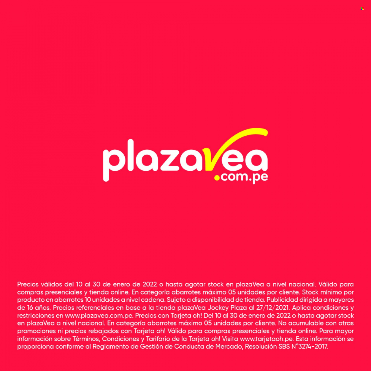 Catálogo Plaza Vea - 9.1.2022 - 30.1.2022. 