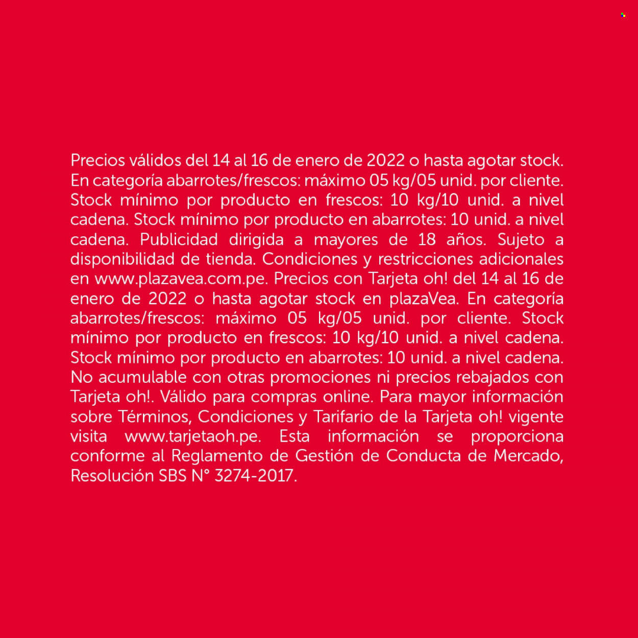 Catálogo Plaza Vea - 14.1.2022 - 16.1.2022. 