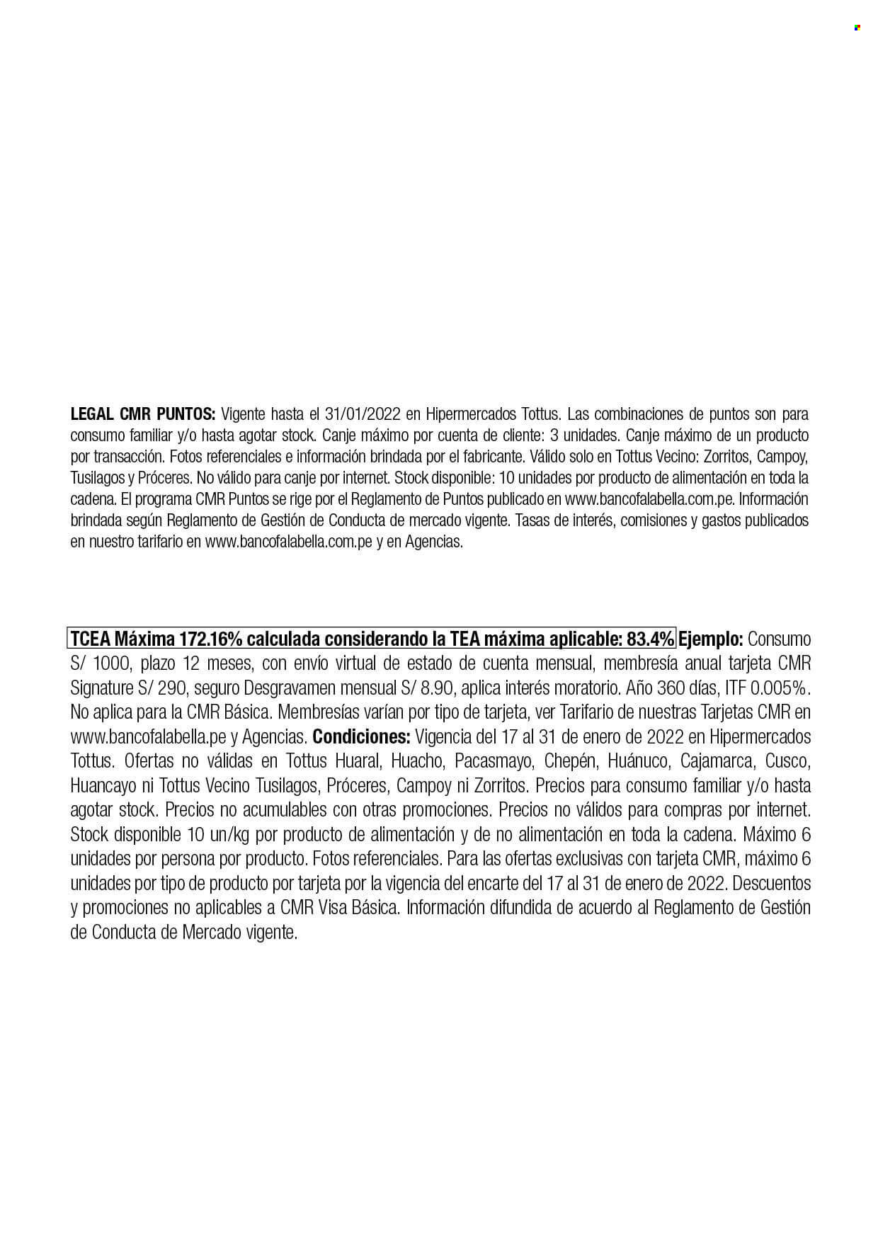 Catálogo Tottus - 17.1.2022 - 31.1.2022. 