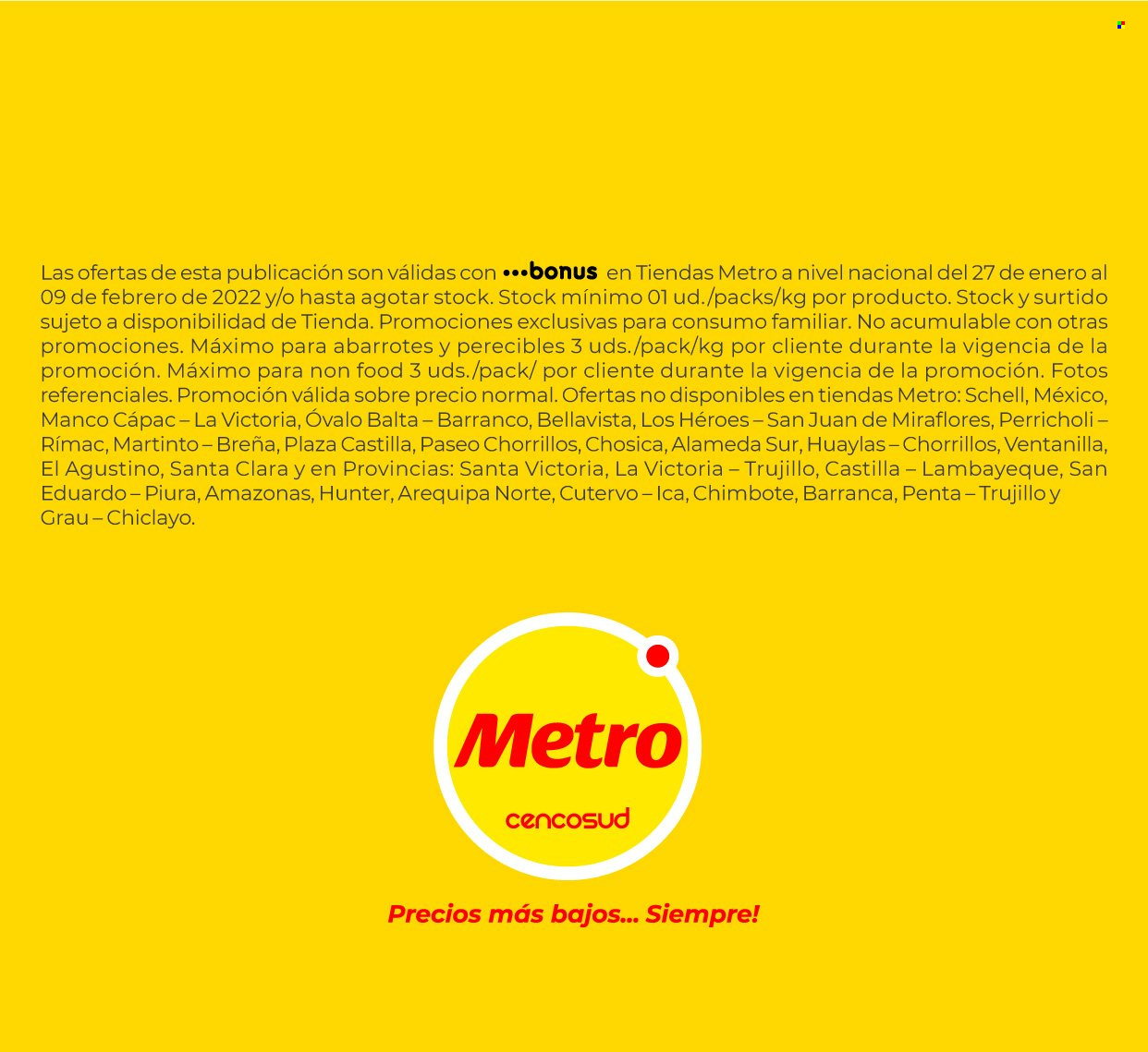 Catálogo Metro - 27.1.2022 - 9.2.2022. 