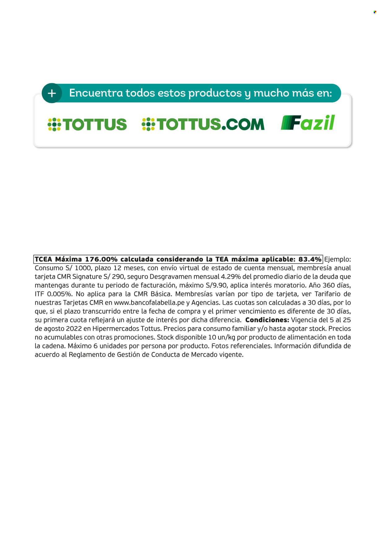 Catálogo Tottus - 5.8.2022 - 25.8.2022. 