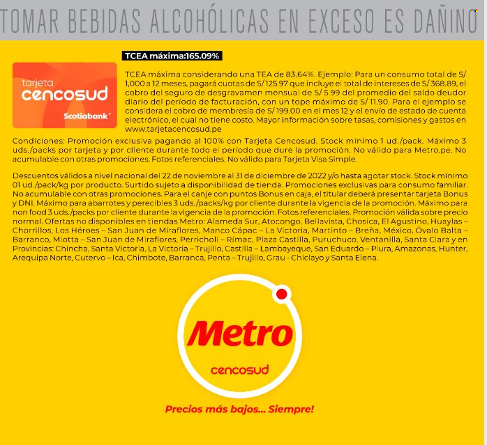 Catálogo Metro - 22.11.2022 - 31.12.2022. 